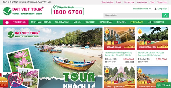 Trang web du lịch Việt Nam Đất Việt tour